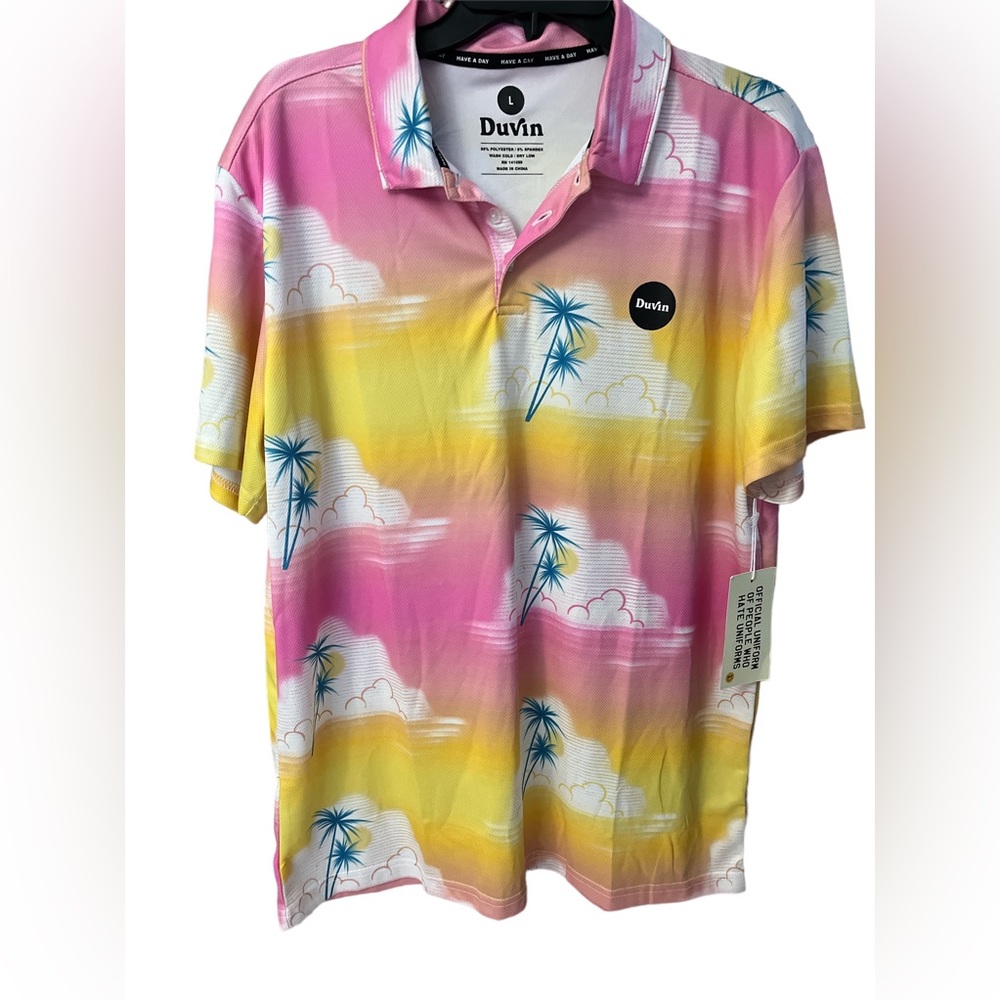 NWT DUVIN days in Clouds ☁️ Golf Polo/Size Large